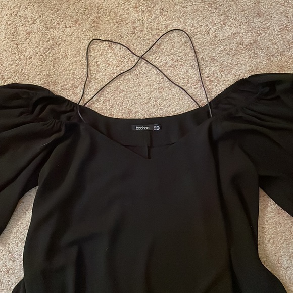 Black Flowy Shift Dress - Picture 2 of 2